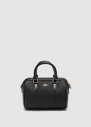 Coach rowan satchel in black/gold 17 x 12 x 10
