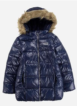 Зимова дитяча куртка levis lvg fur puffer (темно-синя)