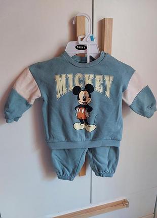 Спортивный костюм для мальчика 6-9 месяцев 74 см h&amp;m mickie mouse