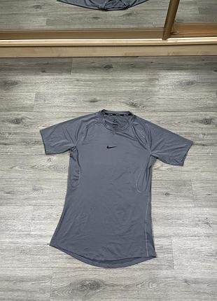 Компрессионная футболка nike pro men's dri-fit tight short-sleeve top, оригинал, серая, размер m