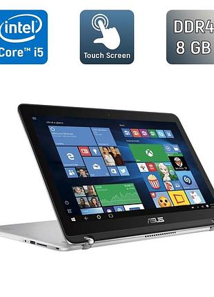 Ноутбук-трансформер asus q504u / 15.6" (1920x1080) ips touch / intel core i5-7200u (2 (4) ядра по 2.5 - 3.1 ghz) / 8 gb ddr4 / 240