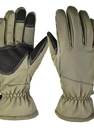 Рукавиці зимові soft shell. олива l