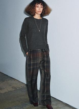 Новый женский свитер свитер zara зара 100% кашемир, серый, l, 2893/121/807