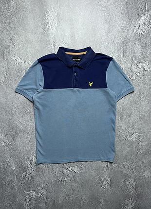 Vintage винтажная футболка поло lyle scott лайл скотт big logo casual кэжуал size m размер м