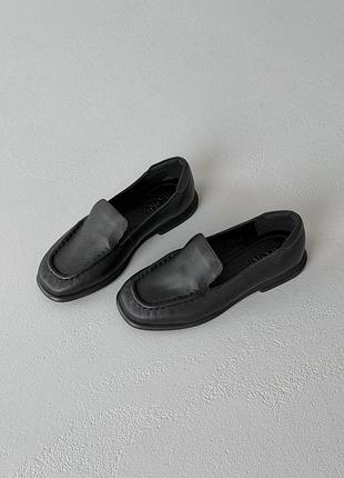 Мокасины кожаные черные