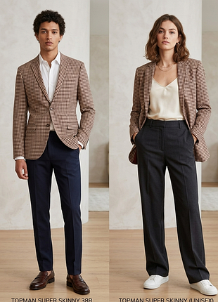 👑 мужской (unisex)пиджак topman в стильной клетке tattersall / размер s (38r / eur 48r)/новый🤎