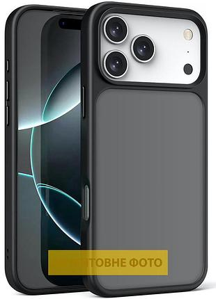 Tpu+pc чехол metal buttons для apple iphone 17 (6.3") черный / black