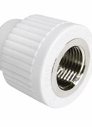 Муфта комбинированная с внутренней резьбой ppr ø25x3/4" белый цвет grandi