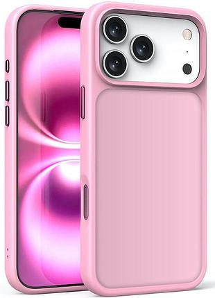 Tpu+pc чехол metal buttons для apple iphone 17 pro max (6.9") розовый / pink
