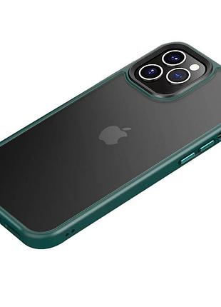 Tpu+pc чохол metal buttons для apple iphone 11 pro max (6.5") зелений / dark green