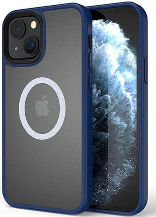 Tpu+pc чохол metal buttons with magnetic fit для apple iphone 13 / 14 (6.1") синій / navy blue