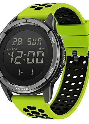 Чоловічий тактичний годинник north edge terrax brutal green водостійкий 5 atm, 2 ремінці