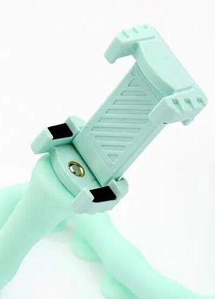 Гнучкий тримач для телефону з універсальними присосками cute worm lazy holder. колір блакитний bo-55