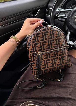 Fendi mini zucca ff motif backpack brown [пыльник, обычная коробка]