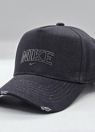 Джинсова кепка nike, кепка найк джиноса рвана, кепка джинс, чоловіча кепка
