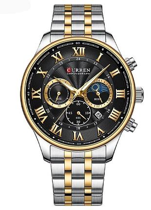 Наручний годинник curren 8427 silver-gold-black