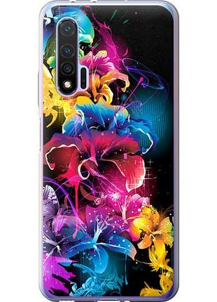 Чехол на huawei nova 6 абстрактные цветы из силикона fch_0172999