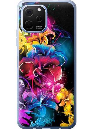 Чехол на huawei nova y61 абстрактные цветы из силикона fch_0173009