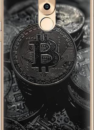 Чехол на huawei mate 9 lite black bitcoin из пластика fch_0172996
