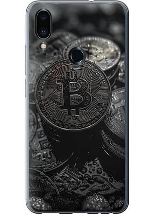 Чехол на meizu note 9 black bitcoin из пластика fch_0158793