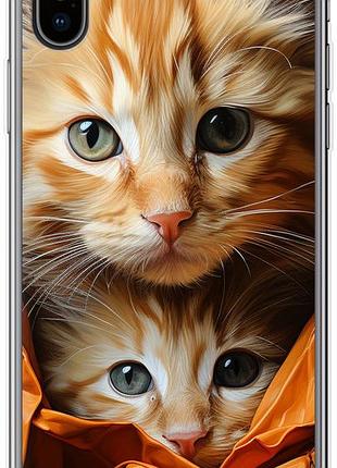 Чехол на iphone x котики 2 из силикона fch_0159610