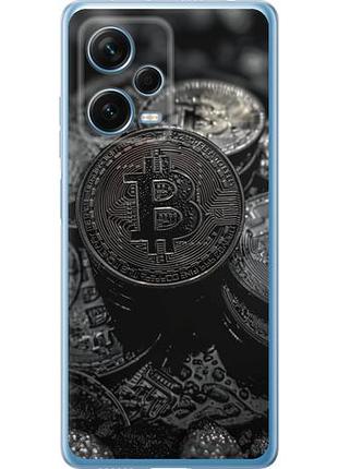 Чехол на xiaomi redmi note 12 pro+ 5g black bitcoin из силикона fch_0158817