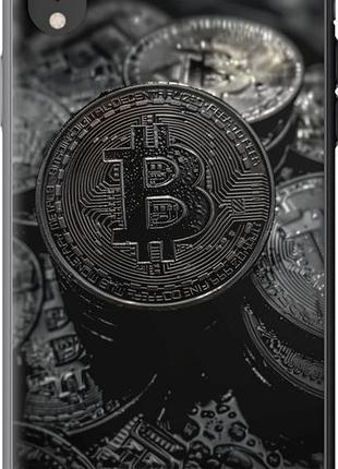 Чехол на iphone xr black bitcoin из пластика fch_0158871