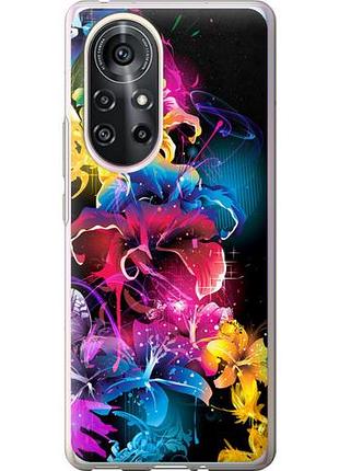 Чехол на huawei nova 8 pro абстрактные цветы из силикона fch_0173002
