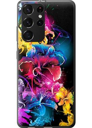 Чехол на samsung galaxy s21 ultra (5g) абстрактные цветы из пластика fch_0022713