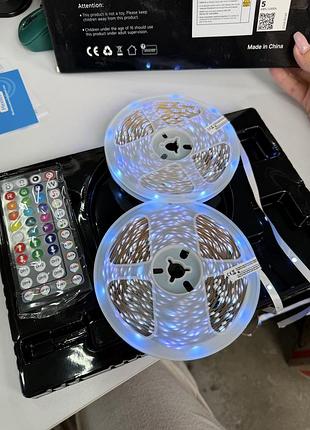 Led стрічка rgb 24v 2×15 м (30 м) з пультом дистанційного керування, світлодіодна підсвітка