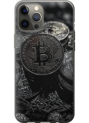 Чехол на iphone 12 pro max black bitcoin из пластика fch_0158791