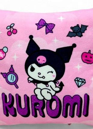 Подушка з принтом аніме "sanrio - куромі (kuromi)", 30 см