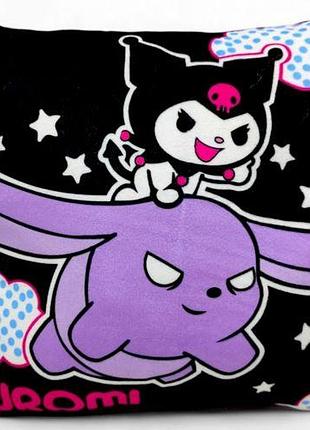 Подушка з принтом аніме "sanrio - куромі (kuromi)", 30 см