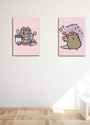 Комплект картин за номерами riviera blanca pushin. sweet (itr-071) 2 шт в наборі