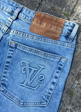 Брендовые мужские джинсы louis vuitton светло-голубые прямые