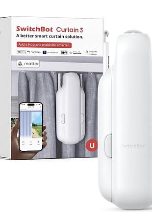 Switchbot curtain 3 u rail — розумний привід для автоматичних штор, білий
