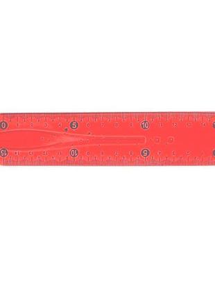 Лінійка неломайка 0015(pink), 15 см червоний