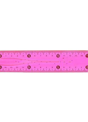Лінійка неломайка 0015(pink), 15 см рожевий