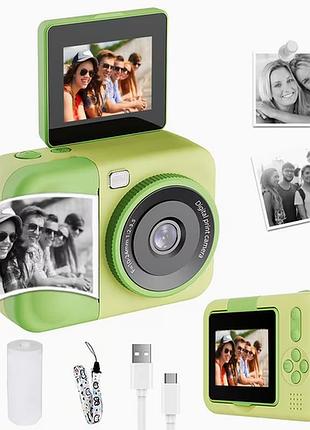 Дитячий цифровий фотоапарат миттєвого друку feiyba 1080p зелений