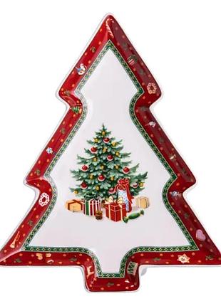 Сервірувальне новорічне блюдо для закусок christmas 29×24×2 (см) порцеляна hp-sdhk-17