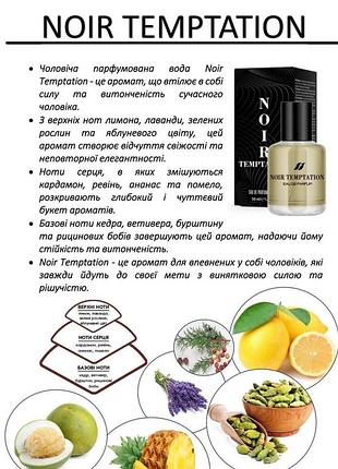 Мужская парфюмированная вода noir temptation 50 мл farmasi