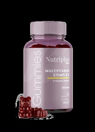 Дієтична добавка “желейні вітаміни kids+multivitamin complex nutriplus”, 60 штук