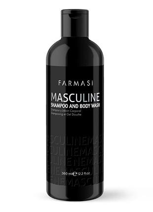 Чоловічий шампунь та гель для душу 2 в 1 masculine, 360 мл