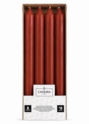 Свеча столовая candra 230/20 терракотовая 8 шт