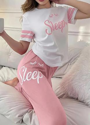 Жіночі комплекти піжам із написом "sleep"