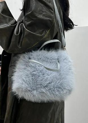 Шик сумка зі штучного хутра, light gray