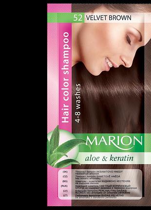 Відтіночний шампунь marion color 40мл оксамитовий коричневий 52
