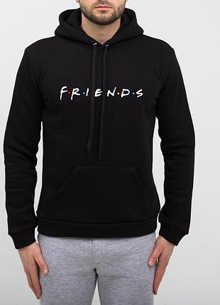 Мужской худи с начесом и принтом "friends" размер l
