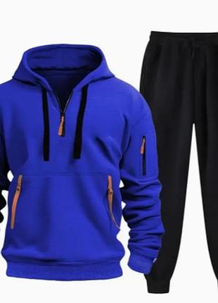 Мужской спортивный костюм, royal blue and black