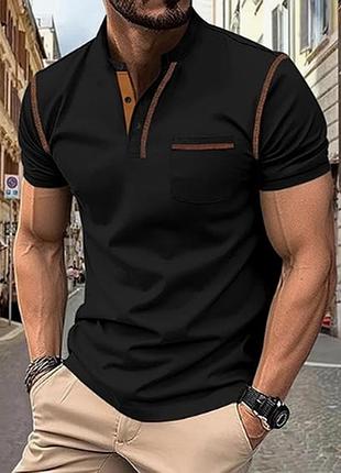 Мужская рубашка black henley для зрелых мужчин